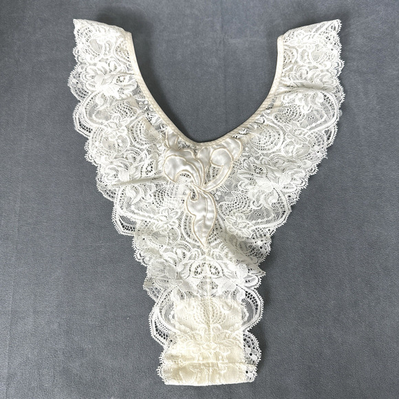 Vintage New Natori Panties Hi Cut Size 5 100% Nylon Lace Satin Cheeky Ivory - Picture 3 of 9